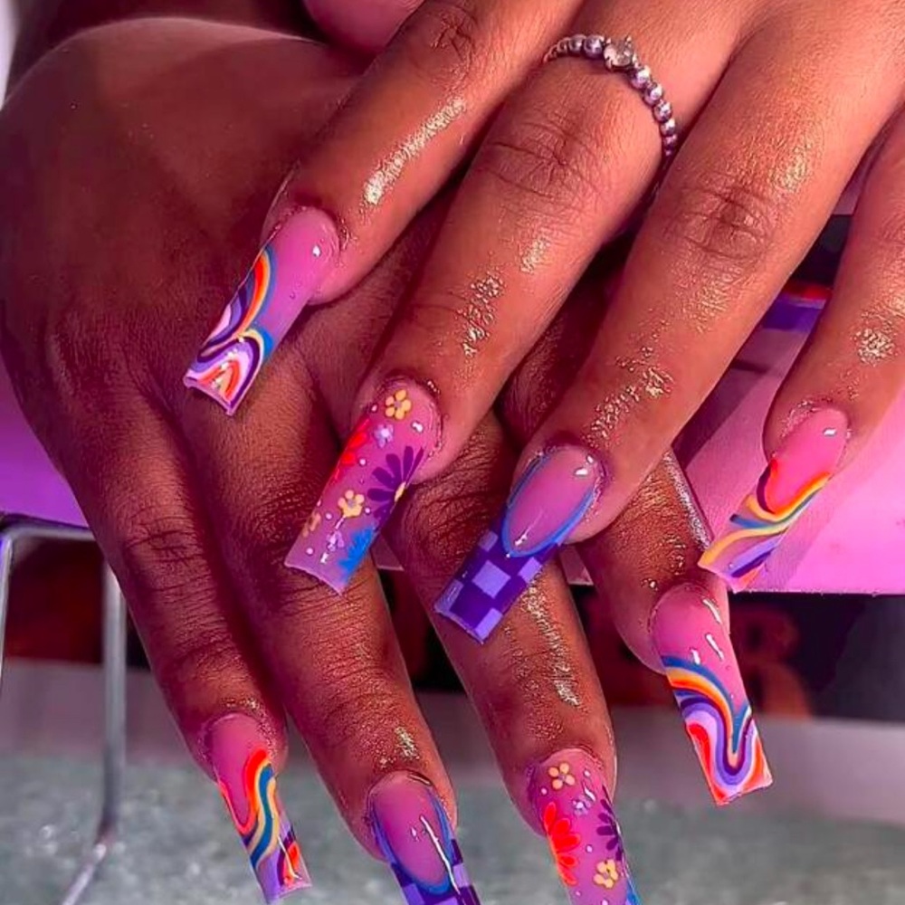 Colorful Abstract Nail Art